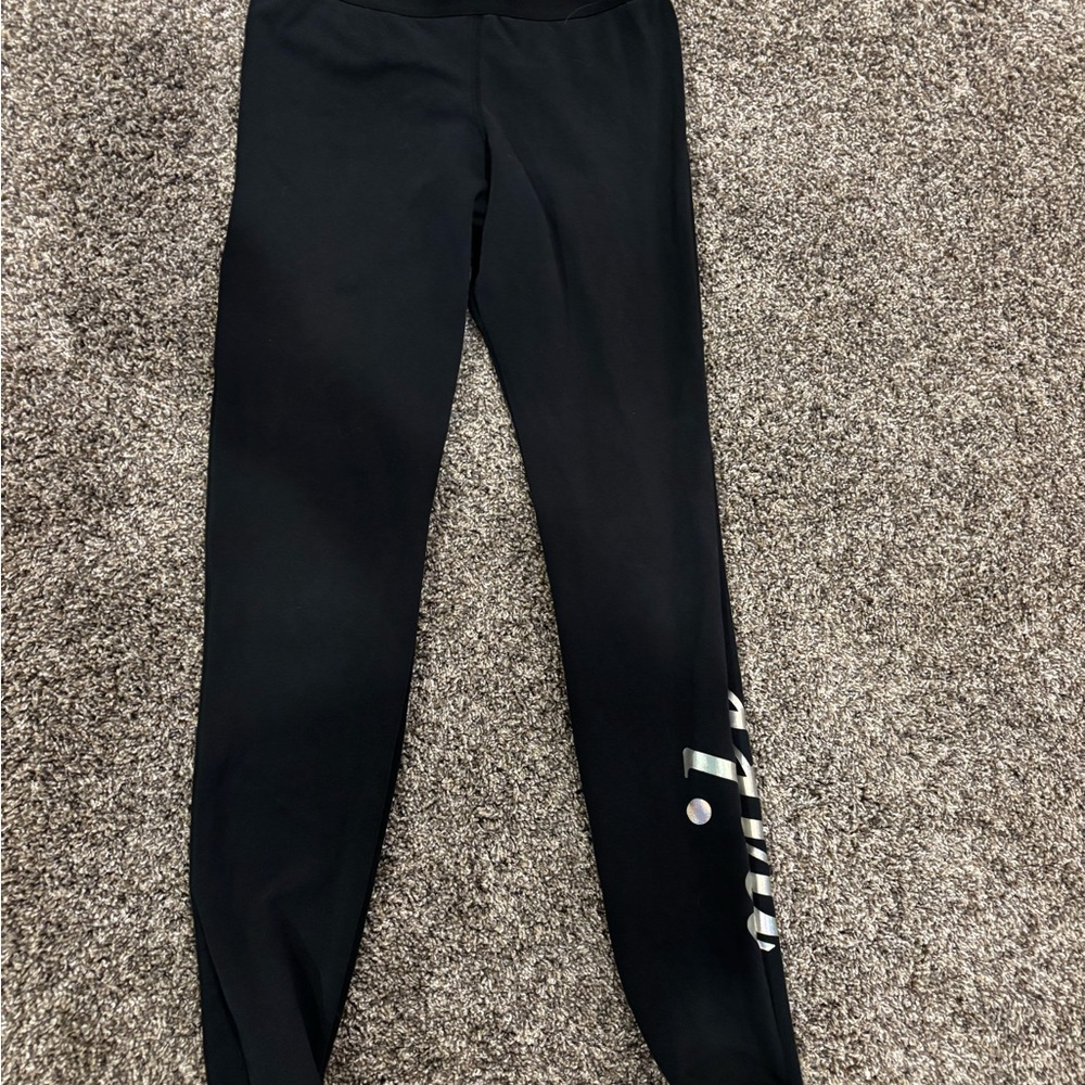 Nike Kids Black Leggings with White Logo